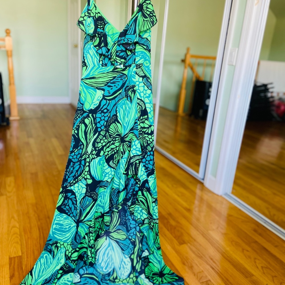 Sexy tropical split thigh cami dress (M/6,  $20)